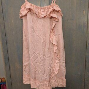 Red Valentino pink ruffle slip dress